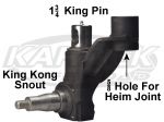 Foddrill 2-1/2" Lift Left Side 0d Camber Dbl Shear King Kong Snout Spindle For Heim Joint 1-3/4" KP