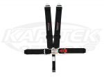 5 Point 3x3 Snap-In Seat Belt w/ QSR Adjusters w/ Pads - Black