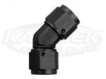 Fragola AN -8 Female To AN -8 Female Black Anodized Aluminum 45 Degree Double Swivel Couplers