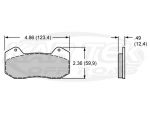 Wilwood 6712 Backing Plate BP-20 Smart Pad Compound 4-7/8" Brake Pads 0.490" Thick - Set Of 4