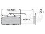 Wilwood 7112 PolyMatrix B Compound 4" Brake Pads 0.490" Thick