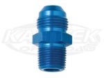 Fragola AN -3 Male To 1/8" NPT National Pipe Taper Blue Anodized Aluminum Straight Adapter Fittings