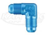 Fragola AN -3 Male To AN -3 Male Blue Anodized Aluminum 90 Degree Union Adapter Fittings