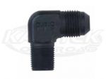 Fragola AN -6 Male To 3/8" NPT National Pipe Taper Black Anodized Aluminum 90 Degree Fittings