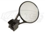 Axia Alloys 4" Black Anodized Billet Aluminum Clamp On Convex Side View Mirror With 4-1/4" Long Arm