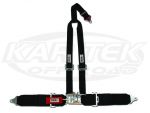 Crow Enterprizes Latch And Link Style Bolt In Seat Belt Harness 3" Lap 2" Shoulders 3 Point Y-Type