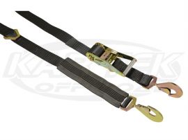 Boxer Tie Downs 2 x 9 Foot Twisted Hook With Axle Strap Black Ratchet  Strap 3,333 Pound Working Ld - Kartek Off-Road
