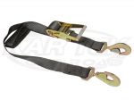 Boxer Tie Downs 2" x 9 Foot Twisted Hook Black Ratchet Strap 3,333 Pound Working Load Limit