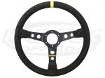 MOMO Mod. 07 Rally 13-3/4" - 350mm Diameter +1-1/2" Dish Black Leather Steering Wheel