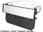 Axia Alloys Clamp On Black Anodized Billet Aluminum Solid Black Sun Visor With 12" Convex Mirror