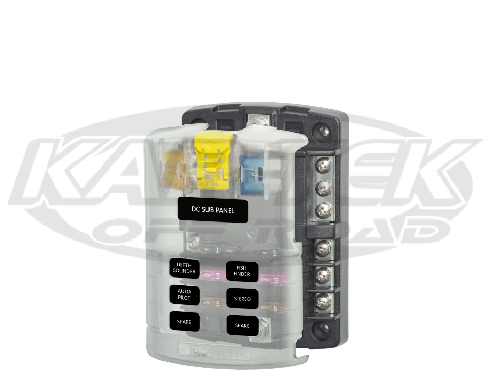 Blue Sea Systems 6 Circuit Ato Blade Fuse Block With Negative Bus 100a Per Block 30a Per Circuit