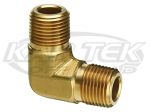 Brass 90 Degree 1/8" NPT National Pipe Taper Male Nipple Fittings