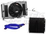 CBR 04-07 Yamaha Rhino 450/660 Side-by-Side Single Pass Aluminum Radiator With 9" Fan And Oil Cooler