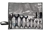 FluidFlow Performance Fittings 9 pcs Roll Up AN Fitting Wrench Set With Crescent Wrench and Soft Jaw