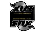 Fox Shocks 2.0" Shock Silver Logo Reservoir Stickers With Black Background