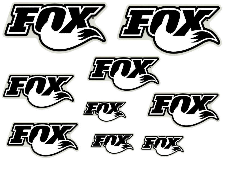 Fox Shocks Die Cut Sticker Decal Assortment Black Logos With White 