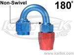 Fragola AN -4 Blue And Red Anodized Aluminum Series 3000 Cutter Style 180 Degree Bent Tube Hose Ends