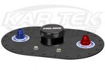 Fuel Safe 6X10 Fuel Cell Fill Plate With 2-1/2" Threaded Cap, Roll Over Vent, And Single Pickup