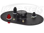 Fuel Safe 6X10 Fuel Cell Fill Plate With 2-1/2" Threaded Cap, Roll Over Vent, And Dual Pickups