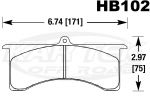 Hawk Performance HB102F.800 HPS Performance Street Compound 6" Brake Pads 0.800" Thick - Set Of 4