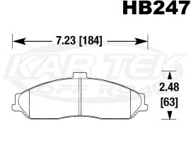 Hawk Performance Hb247w 575 Dtc 30 Compound C5 Chevrolet Corvette Brake Pads 0 575 Thick Set Of 4