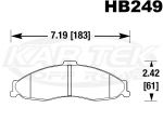 Hawk Performance HB249U.575 DTC-70 Compound Camaro Or Firebird Brake Pads 0.575" Thick Set Of 4