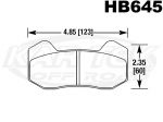 Hawk Performance HB645W.490 DTC-30 Compound 4-7/8" Wilwood 6712 Brake Pads 0.490" Thick - Set Of 4