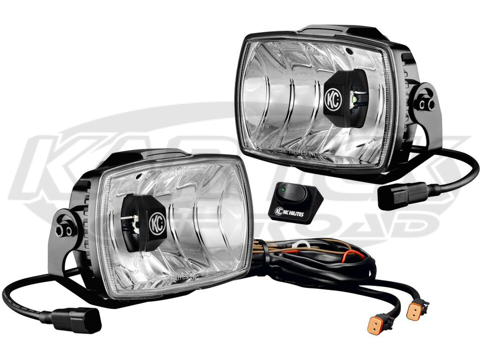 KC HiLites 4x6 Gravity LED Lights Driving Beam Pattern Street Legal