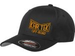 Kartek Off-Road Black Adult Size Flexfit Hat With Gold Embroidered Vintage Kartek Logo