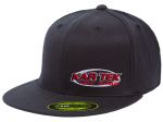 Kartek Off-Road Black Flat Bill Adult Size Flexfit Hat With Red Embroidered Kartek Logo