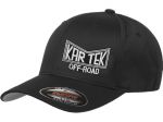 Kartek Off-Road Black Adult Size Flexfit Hat With White Embroidered Vintage Kartek Logo