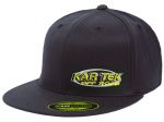 Kartek Off-Road Black Flat Bill Adult Size Flexfit Hat With Yellow Embroidered Kartek Logo