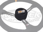 MPI Black Suede Covered Round 4" Diameter 2-1/2" Thick Steering Wheel Pad For 3 Spoke Steering Wheel