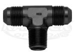 Fragola AN -3 Black Anodized Aluminum Tee With 1/8" NPT National Pipe Tapered On The Side Fittings