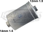Wix 33279 6 Micron Fuel Filter 14mm-1.5 Inlet - 12mm-1.5 Outlet 3-3/16" Diameter 6" Long