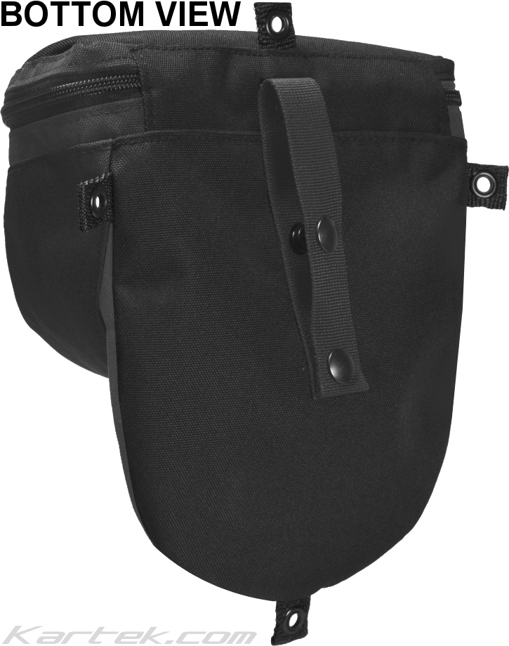 black nylon Cordura OG Hat Sack with multiple mounting tabs and a rollbar or handlebar strap bottom view