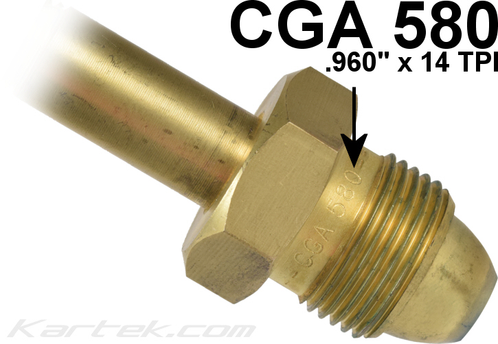 CGA-580 regulators 0.960 diameter 14 t.p.i. threads per inch