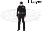 Crow Enterprizes 23000 Adult Size XSmall Black Legacy Single Layer Driving Suit SFI 3-2A/1 Certified