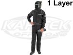 Crow Enterprizes 24004 Adult Size Small Black Single Layer Proban Driving Suit SFI 3-2A/1