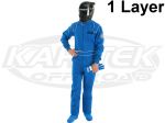 Crow Enterprizes 24003 Adult Size Small Blue Single Layer Proban Driving Suit SFI 3-2A/1