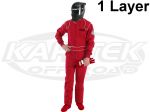 Crow Enterprizes 24002 Adult Size Small Red Single Layer Proban Driving Suit SFI 3-2A/1