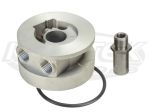 Derale 15720 Thermostat Remote Oil Cooler Sandwich Adapter Kit 1/2" NPT In/Out 13/16"-16 Filter Thrd