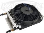 Derale 15800 Electra-Cool Universal 16 Pass Oil Cooler With 10" Fan #8 Male Or 1/2" Barb Fittings