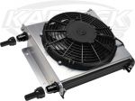 Derale 15865 Hyper-Cool Universal 25 Row Oil Cooler With 7-1/2" Fan AN -10 ORB Inlet And Outlet