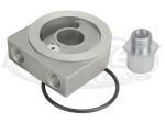 Derale 25774 Low Profile Remote Oil Cooler Sandwich Adapter Kit 3/8" NPT In/Out 22mm 1.5 Filter Thrd