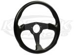EMPI 13" - 330mm Diameter Rally GT 5 Bolt Black Polyurethane Steering Wheel With 3" Dish