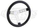 EMPI 12" - 305mm Diameter Poly Foam Grip Chrome 3 Spoke Steering Wheel With 2-1/4" Dish