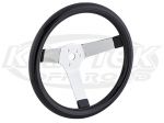 EMPI 14-3/4" - 375mm Diameter Poly Foam Grip Chrome 3 Spoke Steering Wheel With 3-1/2" Dish