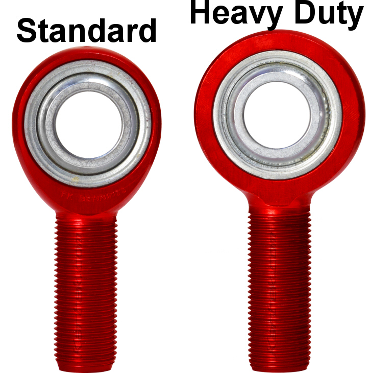 FK Bearings ALJM standard versus h heavy duty aluminum male heim joints rod ends rose joints