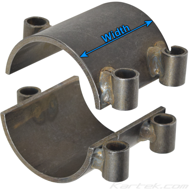 Kartek Off-Road 3 bolt clam shell weldable clamp-on brackets width